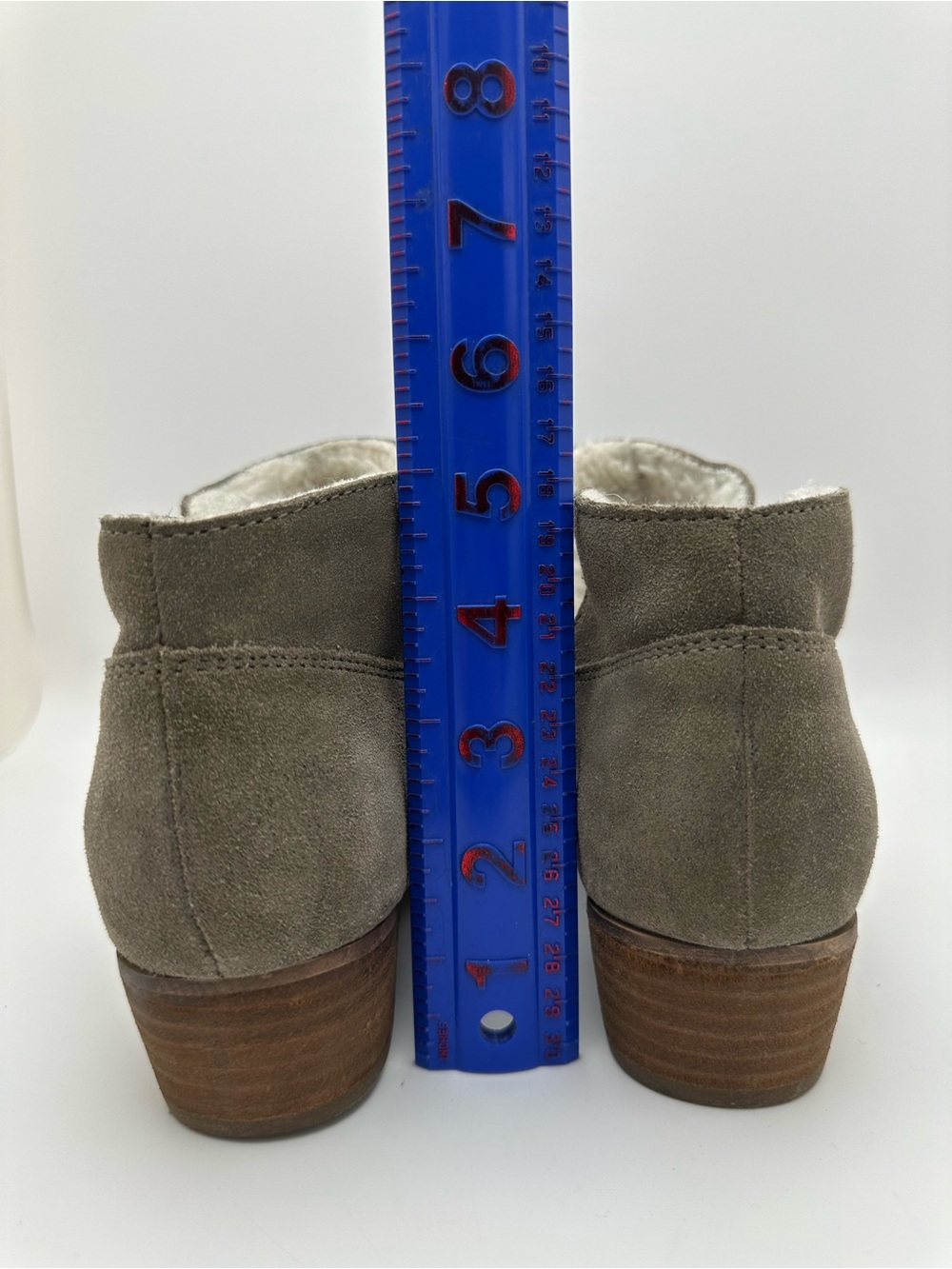 Seychelles Faux Fur Gray Ankle Suede Leather Boots Side Zip - Picture 6 of 12